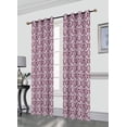 thumbnail image 2 of Lana Decorative Damask Print 52X84 Blackout Window Curtain Panel with 8 Grommets, Single Panel, Ruby, 2 of 2