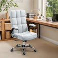 thumbnail image 3 of BUPPLEE Executive Office Chair Velvet Ergonomic Style, Swivel Flip-Up Arms, 3 of 10