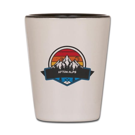 CafePress - Afton Alps Afton Minnesota - White/Black Shot Glass, Unique and Funny Shot Glass