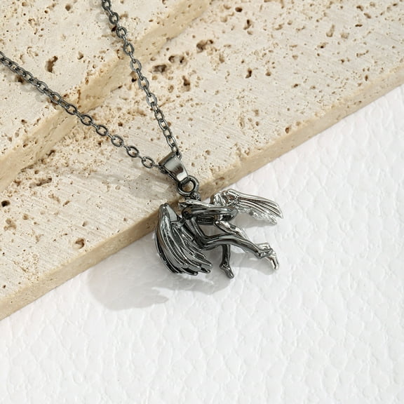 Creative Couple Hug Angel Devil Pendant