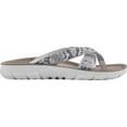 thumbnail image 2 of WHITE MOUNTAIN Womens White Snake Print Best Of Round Toe Slip On Flip Flop Sandal 8 M, 2 of 6