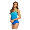 thumbnail image 2 of Speedo Womens Ombre Shirred One Piece Swimsuit Peacock Blue, Swimwear Swim Suit, 2 of 4
