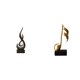 thumbnail image 1 of Escultura de resina con forma de nota musical . Figura abstracta de fuego. Adorno de mesa de arte moderno. Pieza para sala d, 1 of 8
