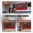 thumbnail image 6 of Wall Mounted Tool Organizer with 30 Bins, Plastic Garage Storage Rack for Screws, Nails, Bolts&Small Parts, Includes Panels and Hooks, Black/Red, 6 of 12
