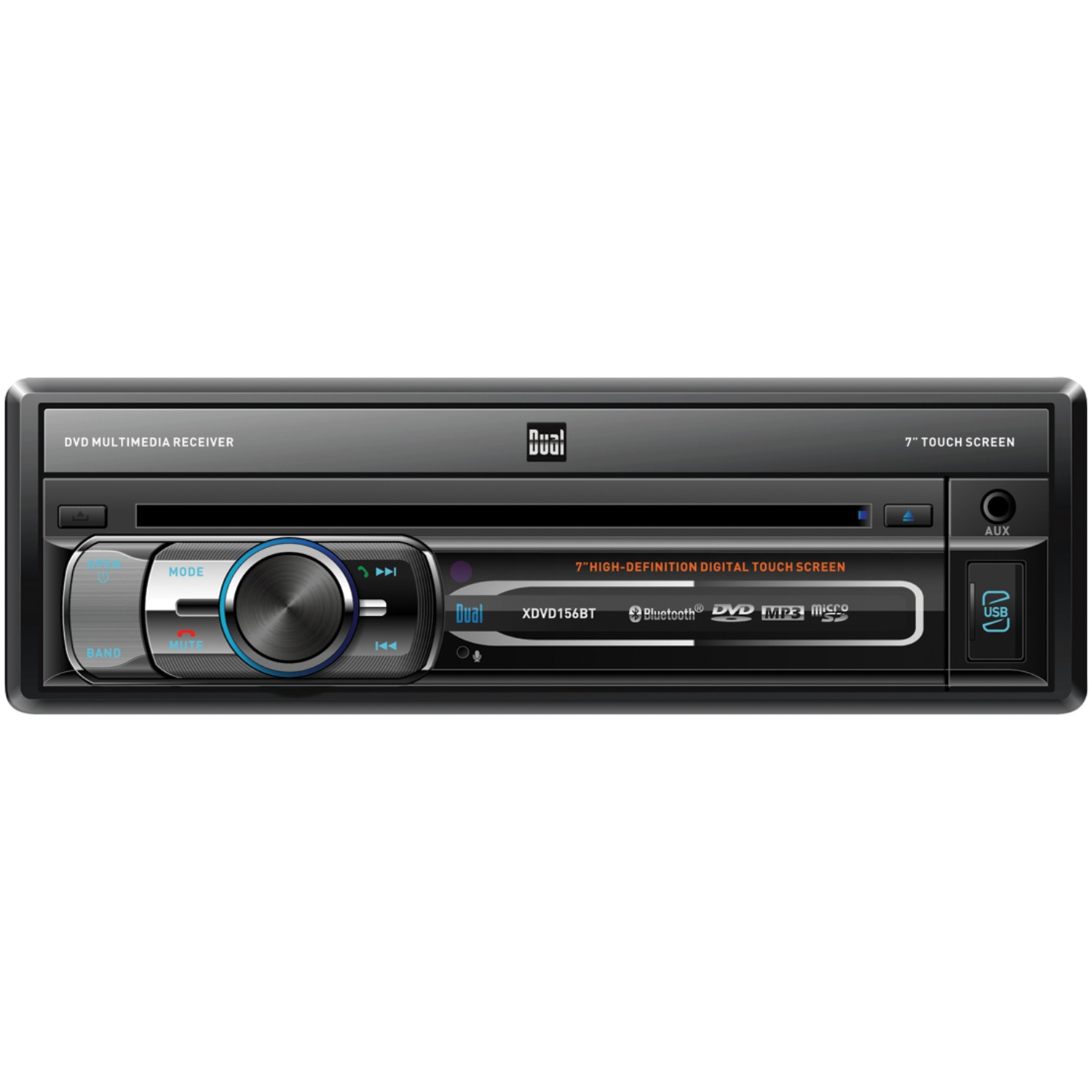 Dual XDVD156BT 7" Single-Din DVD Receiver with Motorized Touchscreen, New - image 2 of 4