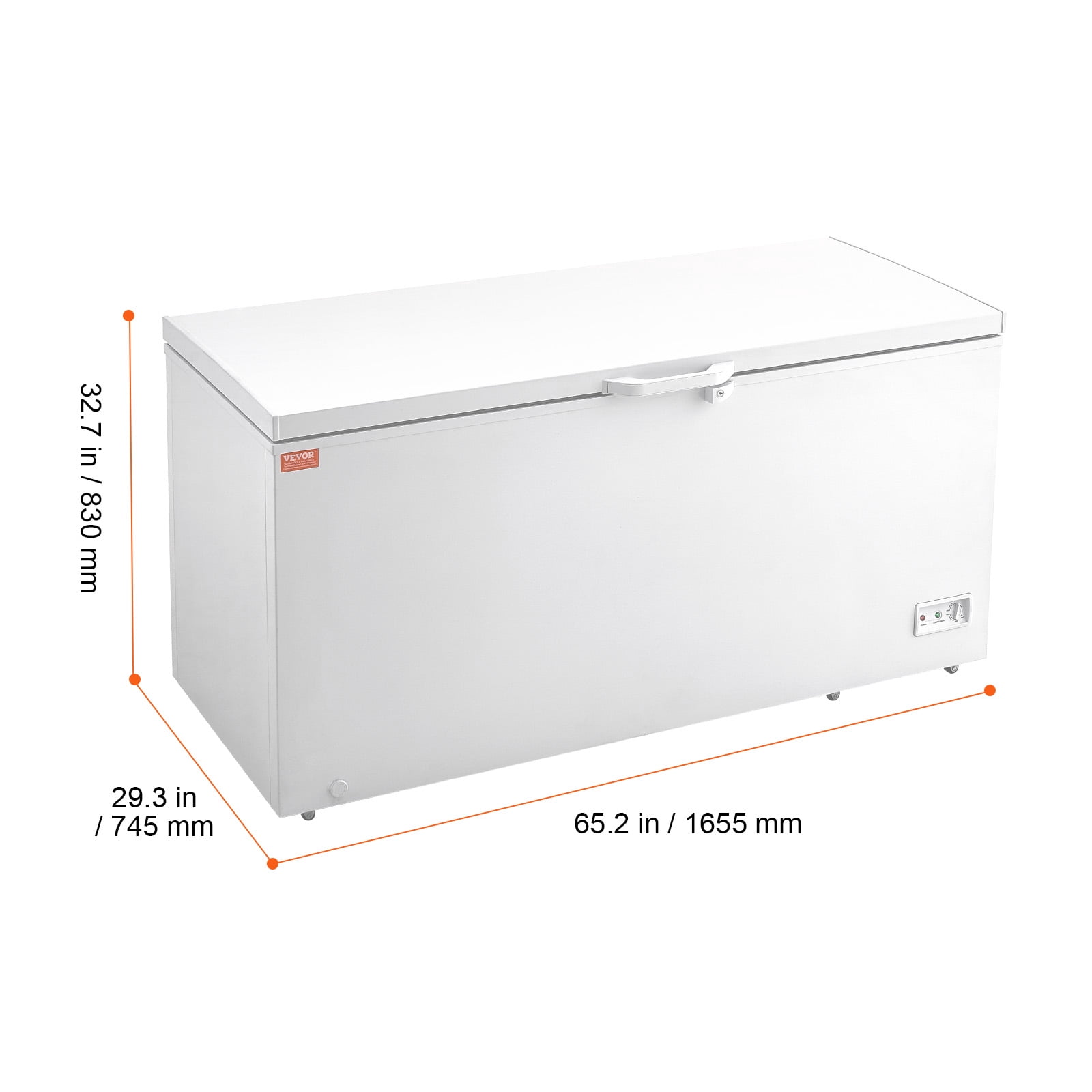 VEVOR Chest Freezer, 17 Cu.ft Freestanding Top Open Door Commercial Chest Freezers, Large Deep Freezer with 4 Removable Baskets, Locking Lid, Adjustable Temp for -18.4℉-10.4℉/32℉ to 50℉