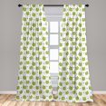 thumbnail image 5 of Ambesonne Romantic Curtains, Frog Faces and Hearts Art, Pair of 28"x84", Apple Green Pale Pink, 5 of 5