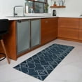 thumbnail image 6 of Playa Rug Machine Washable Area Rug With Non Slip Backing - Stain Resistant - Eco Friendly - Family and Pet Friendly - Aspen Tribal Moroccan Bohemian Navy&Creme Design 2'2''x6', 6 of 8