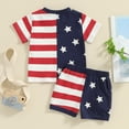 thumbnail image 4 of Okbabeha Baby Boy Girl 4th Of July Outfit Toddler USA Short Sleeve T Shirts Stars Stripes Shorts Fourth Of July Clothes, 4 of 6