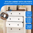 thumbnail image 5 of Dextrus 5 Drawer White Dresser for Bedroom,Wood Cabinet with Walnut Top, Vertical Chest of Drawers, 5 of 10