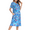Aqua Multi, variant on Oudiya Womens House Dress Short Sleeve Mumu Dress Floral Print Nightgown with Pockets, S-4XL