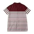 thumbnail image 4 of Njagoc3 Womens Burgundy Striped Button - Down Shirt, Short Sleeve, Classic Fit, Casual Summer & Spring Top, 4 of 6
