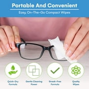 Care Touch Lens Wipes for Eyeglasses - 400 Count Individually Wrapped Pre-Moistened Wipes, 4.5x11-Inch - Sunglasses, Screens, and Glasses Cleaner - Gentle and Portable for Cleaning of Devices