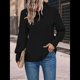 thumbnail image 4 of Suéter Tipo Túnica de Cuello Alto para Mujer, de Larga, de Punto Acanalado, Cómodo, Holgado, Informal, para Otoño Negro M, 4 of 7