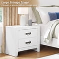 thumbnail image 3 of Signature Design by Ashley Binterglen White Modern Farmhouse 2-Drawer Nightstand with USB Charging Ports, 3 of 9