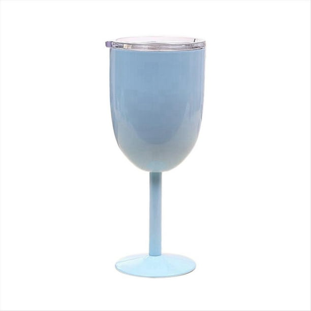 Copa de Vino Copa de Doble Capa de Acero Inoxidable Color Vaso de Gran Capacidad de Vino Resistente Azul