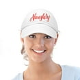 thumbnail image 5 of DALIX Naughty n Nice Christmas Hat Set Womens Matching Embroidered Cap in White, 5 of 7