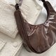 thumbnail image 5 of Bolso Mujer Charol Color Sólido Bolso Media Luna Axila Pequeña Café, 5 of 9