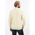 thumbnail image 6 of SAOL Aran Cable Knit Fisherman Cardigan Sweater 100% Merino Wool Men's Irish Button Up V-Neck Jacket Made in Ireland, 6 of 7