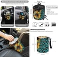 thumbnail image 4 of Yuyamidu Sunflower Car Seat Cover Full Set 12pcs Leopard Print Front Seat Cover Steering Wheel Cover Seatbelt Pads Armrest Cover Trash Can Air Vent Holder Rearview Mirror Cover Coasters Keychain, 4 of 7