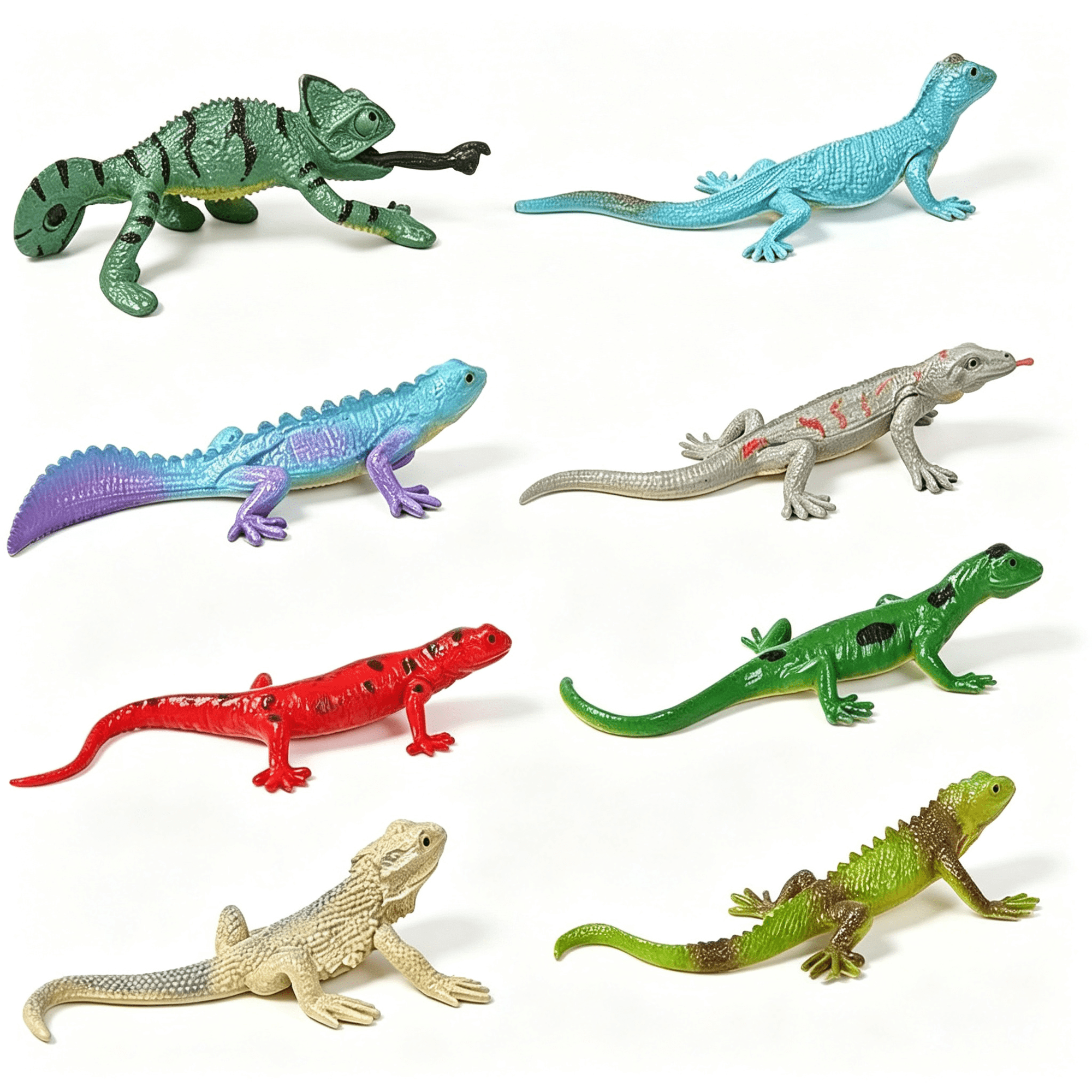 CYFW 8Pcs Plastic Lizards for Kids,Realistic Reptile Figurines,Hand-Painted Small Animal Toys for Birthday Party Favors,Goodie Bags,Cake Toppers,School Science Projects,And Sensory Bins