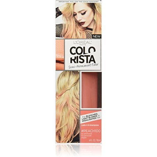 L'Oreal Paris Colorista Semi-Permanent Hair Color, Light Bleached Blondes,  Peach, 1 kit 
