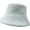 thumbnail image 3 of CoCopeaunts Bucket Hat for Women Chessboard Fisherman Hat Women's Warm Keeping Fashion Flat Top Small Brim Wool Bucket Cap, 3 of 8