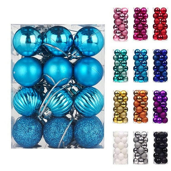 Staron 24Pcs Sky Blue Christmas Ornaments, Christmas Ornaments for Tree Christmas Tree Decorations 30mm/1.18" Shatterproof Christmas Ball Ornaments Decorations for Xmas Tree Balls