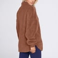 thumbnail image 4 of DHFJKG Women's Quarter Zip Fuzzy Sweatshirts Windproof Solid Color Long Sleeve Stand Collar Loose Fit Pullover Thickened Soft Jumper Tops, 4 of 8