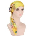 thumbnail image 2 of Bandanas for Women, Yellow Womans Stretchy Beanie Turban Cap Head Wrap Headscarf For Cancer Hair Loss, Bandana Headband, M, Bandana Headbands for Women, Hair Bandanas for Women, 2 of 6