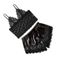 thumbnail image 3 of Conjunto de Lencería de Mujer Sunnimix Bralette Top y Shorts Homewear Rojo S XL Negro, 3 of 8