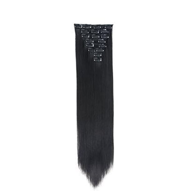 Peluca femenina de ocho piezas de cabello liso, extensión de cabello liso sin costuras de 18 tarjetas, pieza de peluca de fibra química
