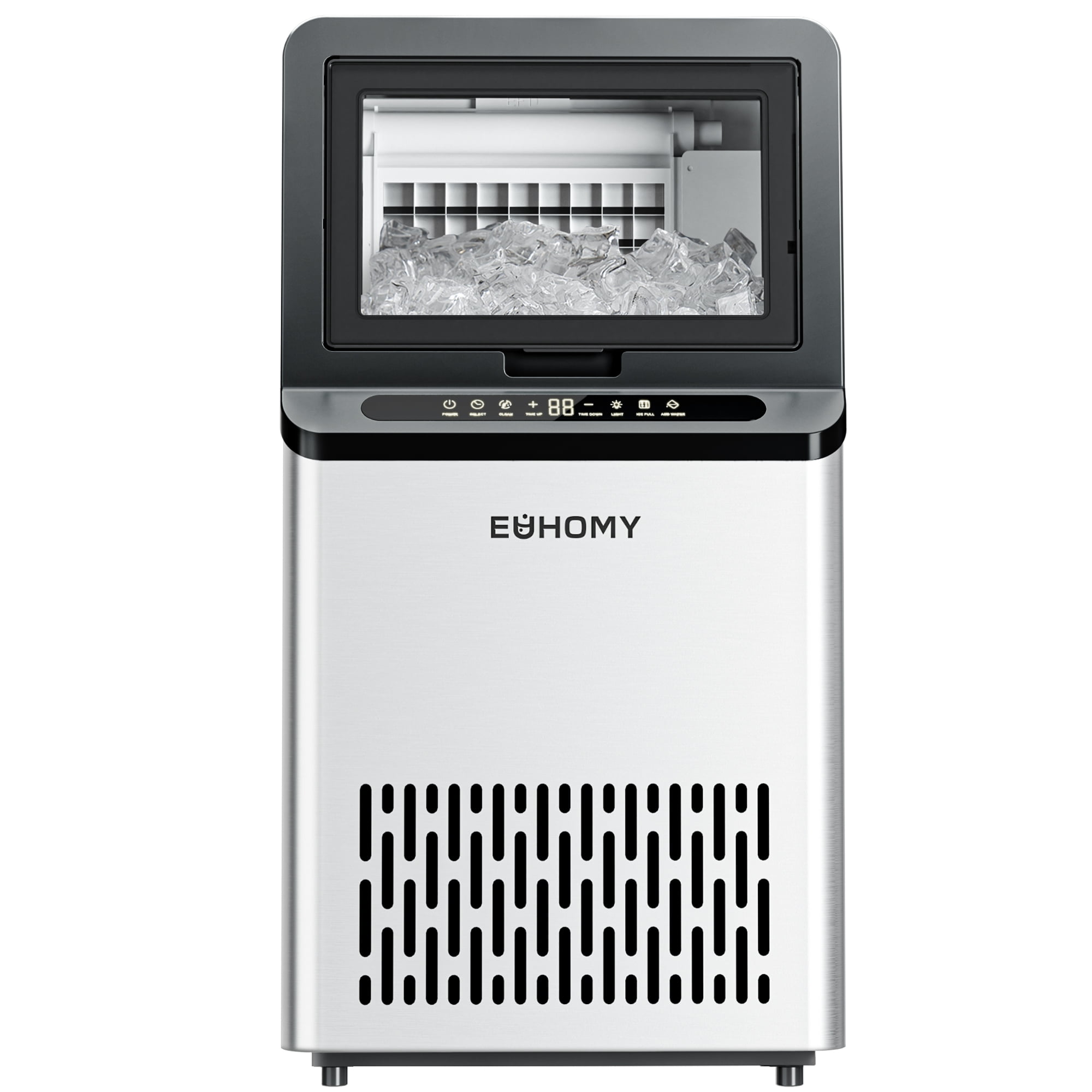 EUHOMY Commercial Ice Maker Machine, 100lbs/24H Stainless Steel Under Counter Ice Machine