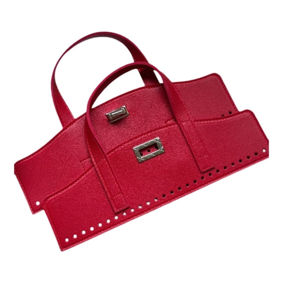 Dickly 2 Pieces Crochet Bag Handles Multifunctional for Purse Making Bag Make Accessory Red