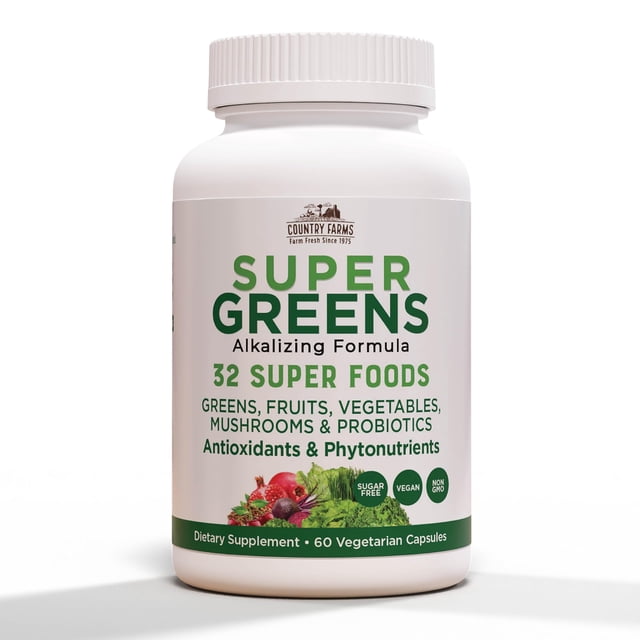 Suplemento Country Farms Super Greens Vegicaps, 60 unidades