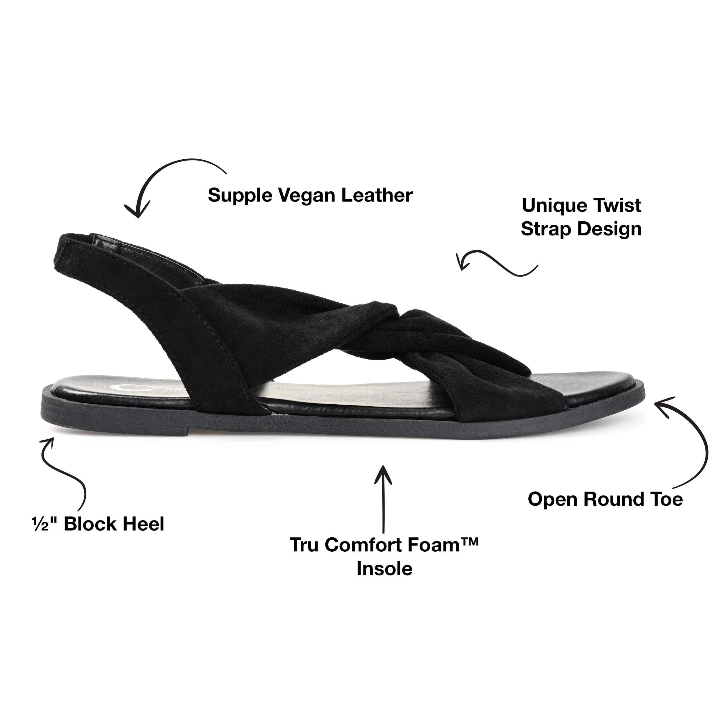 Journee Collection Womens Deleece Tru Comfort Foam Sling Back Low Block Heel Sandals