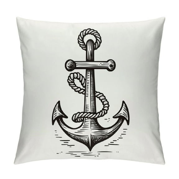 HENGT  Ocean Theme Blue Pillow Covers with Compass/Anchor/Sailboat/Navigation Pattern Coastal Sailing Cushion Covers Nautical Beach Decorative Pillowcases for Sofa/Couch