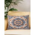thumbnail image 2 of Outdoor Pillows Waterproof, Blue Burnt Orange Boho Bedding Throw Pillows with Insert for Couch Sofa Bed, Antique Southwestern Ethnic 12x20 Inch Pillowcases Decorative Camping Patio Pillow Set of 1, 2 of 8
