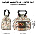 thumbnail image 5 of Pioneer Flower Floral Print Pattern Drawstring Lunch Bag Women - Drawstring Lunch Bag Insulated for Work Office - Stain-Resistant Large Lunchbags for Women with Multi-Pockets, 5 of 6