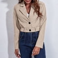 thumbnail image 5 of Vedolay Women Coat Business Casual Long Blazers Work Open Front Cardigan Coats Khaki,L, 5 of 5