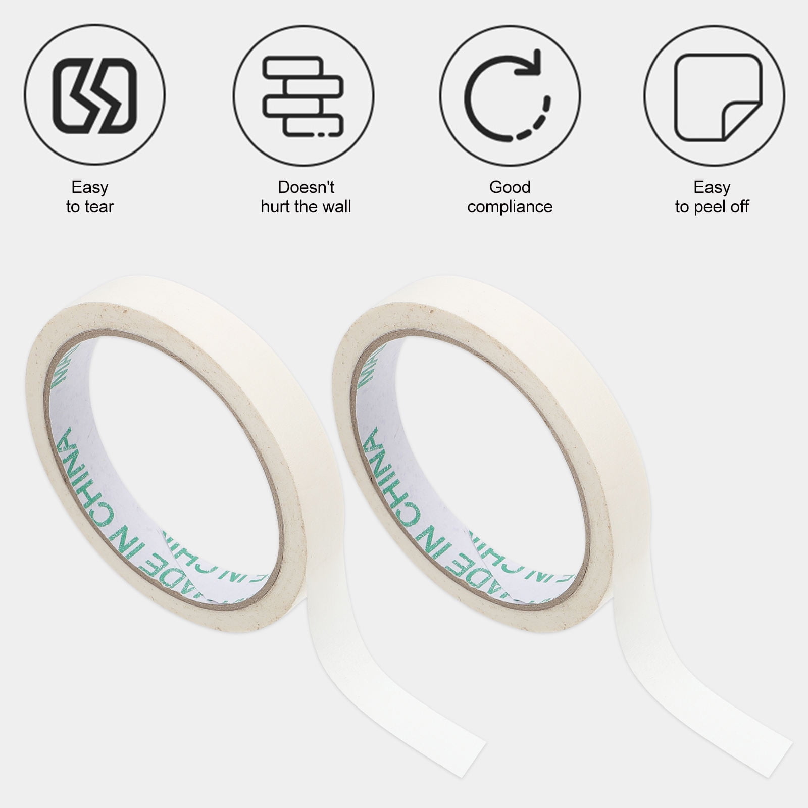 BEADCEST White Crepe Tape General Users White Single Side Adhesive Home Decoration 10 Pcs