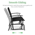 thumbnail image 3 of 2-Person Outdoor Patio Swing Glider Steel Bench Loveseat Rocker for Deck, Porch w/Textilene Fabric, Steel Frame - Black, 3 of 5