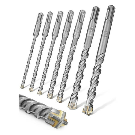 

Drill Bit Set 7 Piece Masonry Drill Set-Concrete Drill Set with 4X - Drill Set Concrete Diameter 5-12X160 mm
