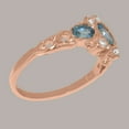 thumbnail image 4 of LBG British Made 9k Rose Gold ring with Natural Blue Topaz & Diamond Womens Engagement Ring - 33 size options - Size 11, 4 of 5