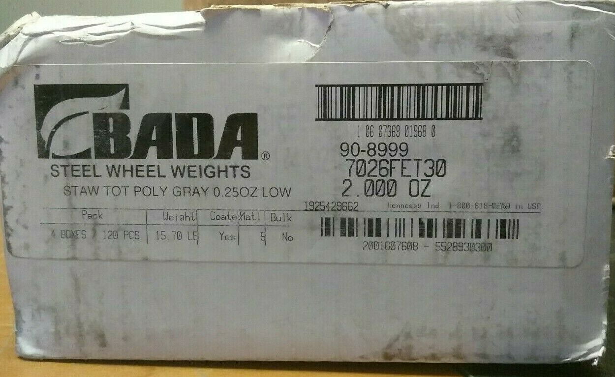 BADA 7026FET30 Adhesive StickOn Wheel Weights .25oz 1/4 (30 Strips