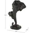 thumbnail image 3 of 10" x 17" Black Polystone Mom and Baby Elephant Sculpture, by DecMode, 3 of 9