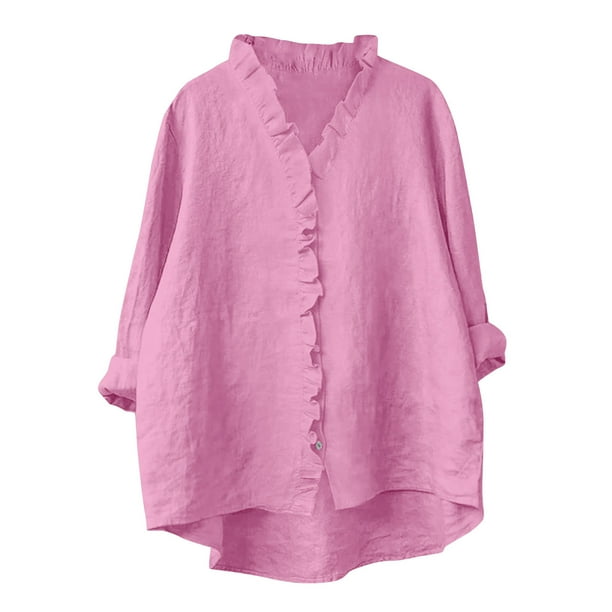 Vestidos Casuales Para Mujer, Blusas De Mujer De Moda Moda de verano para mujer, cuello en V, ocio, manga tres cuartos, color liso