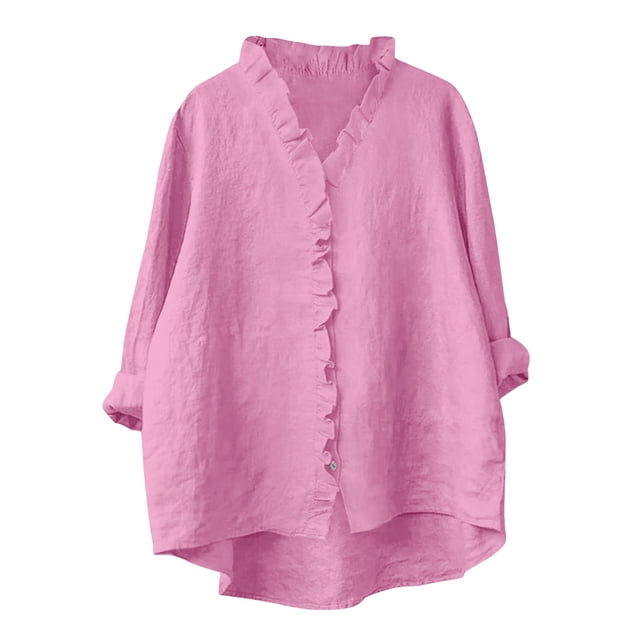 Vestidos Casuales Para Mujer, Blusas De Mujer De Moda Moda de verano para mujer, cuello en V, ocio, manga tres cuartos, color liso