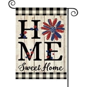 Memorial Day Home Sweet Home Small Garden Flag Burlap Vertical Double Sided 4th of July Patrioctic Sunflowers Flag Independence Day Home Decor for Yard Lawn Patio Outdoor 12x18INCH