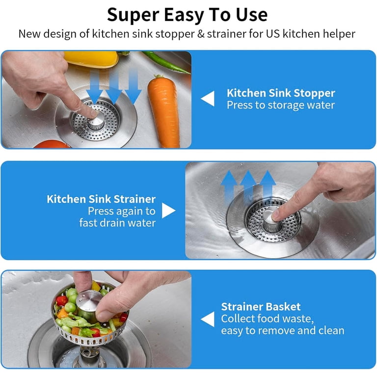 BN-LINK 3-in-1 Stainless Steel Pop Up Sink Strainer & Stopper photo 4